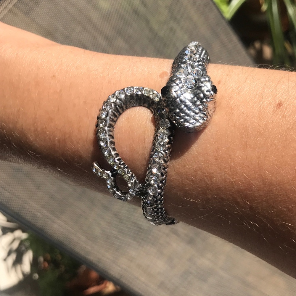 Snake Cuff with Rhinestones